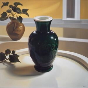 VTG Timeless Enchanting Vintage Avon Spring Bouquet Green Glass Vanity Bottle